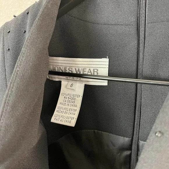 Vintage Jones Wear Black Dress Size 6 - Picture 5 of 8